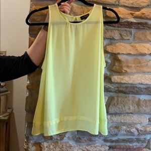 Neon yellow sleeveless blouse
